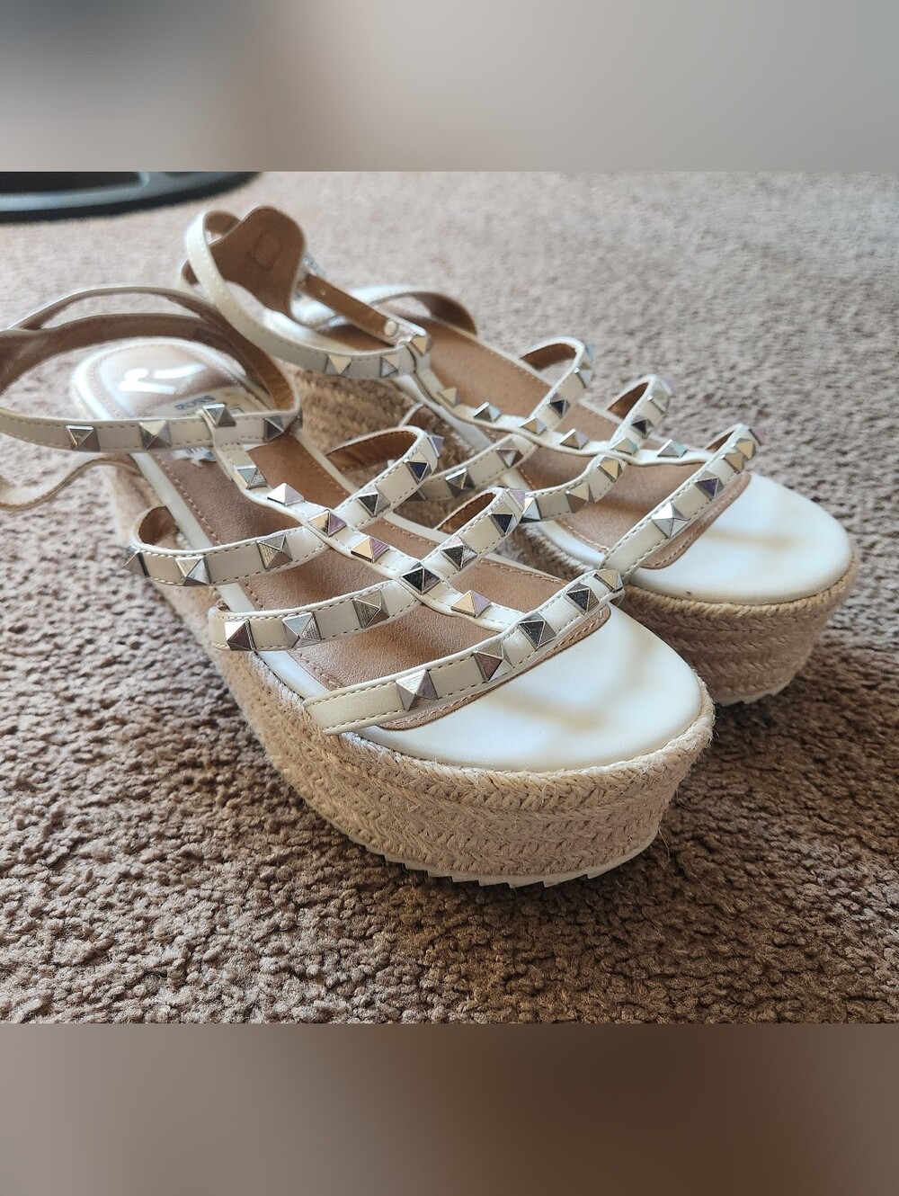 Studded Platform Espadrille Sandals